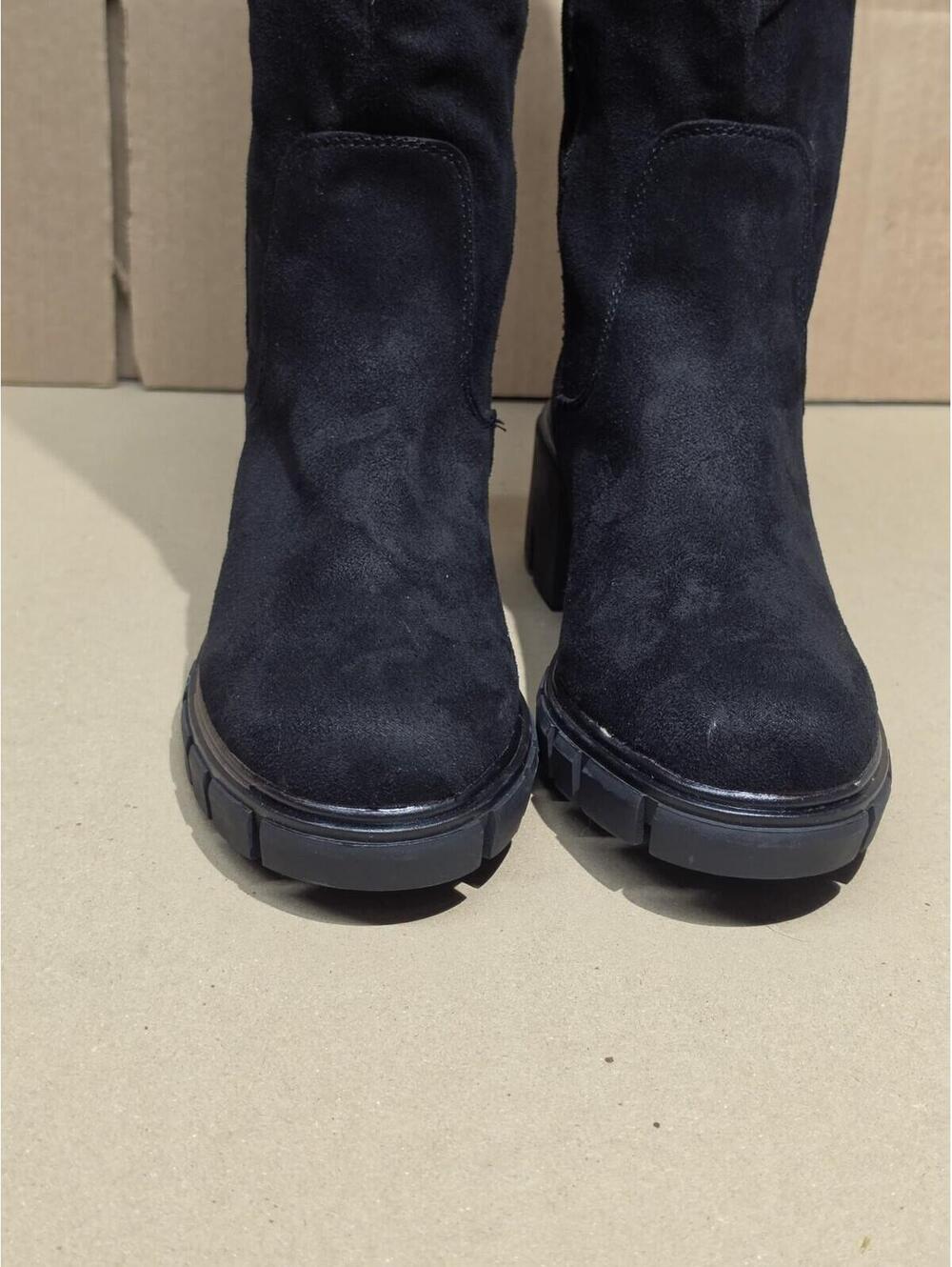 SO Yazmin Black Knee High Boots Womens Size 10 MWC Wide Calf Lug Sole Moto - Picture 5 of 7